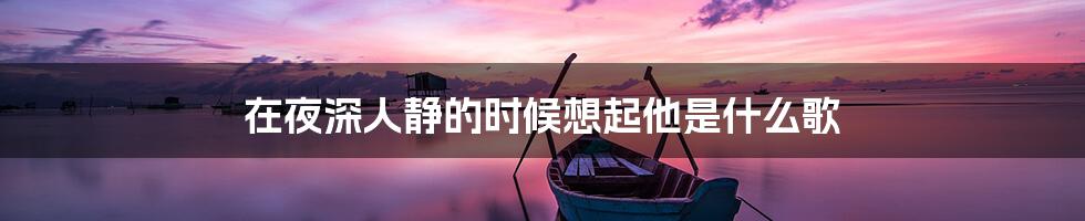 在夜深人静的时候想起他是什么歌