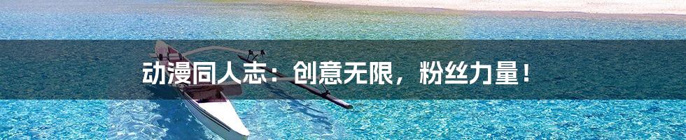 动漫同人志：创意无限，粉丝力量！