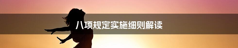 八项规定实施细则解读