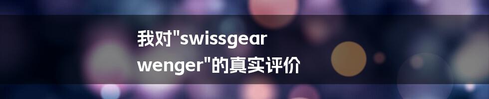 我对"swissgear wenger"的真实评价