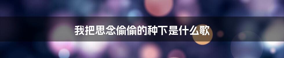 我把思念偷偷的种下是什么歌