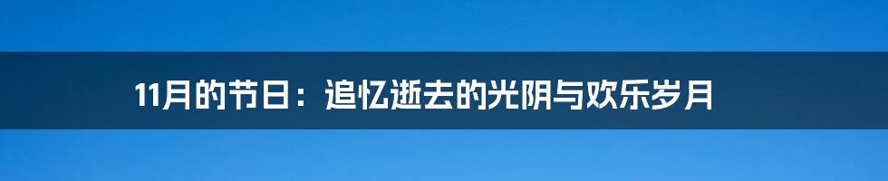 11月的节日：追忆逝去的光阴与欢乐岁月