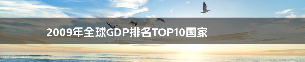 2009年全球GDP排名TOP10国家