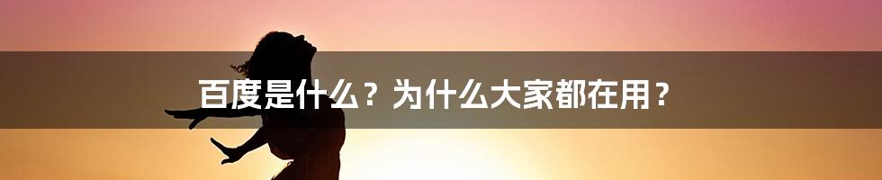 百度是什么？为什么大家都在用？