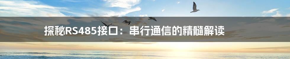 探秘RS485接口：串行通信的精髓解读