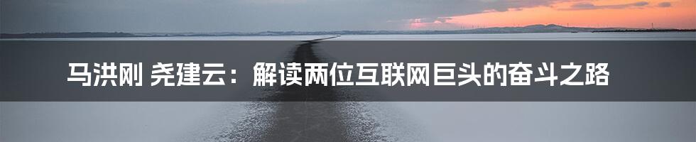 马洪刚 尧建云：解读两位互联网巨头的奋斗之路