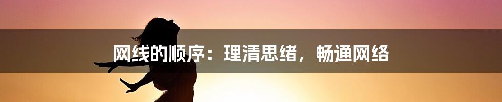 网线的顺序：理清思绪，畅通网络