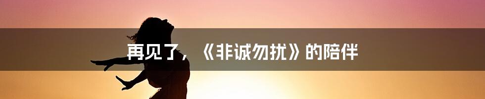 再见了，《非诚勿扰》的陪伴