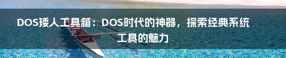 DOS矮人工具箱：DOS时代的神器，探索经典系统工具的魅力