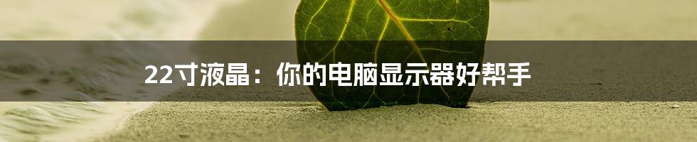 22寸液晶：你的电脑显示器好帮手