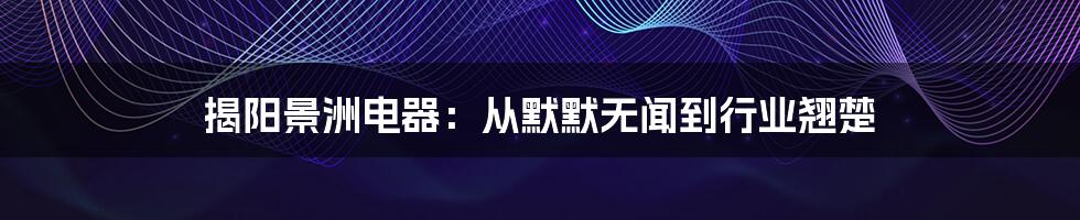 揭阳景洲电器：从默默无闻到行业翘楚