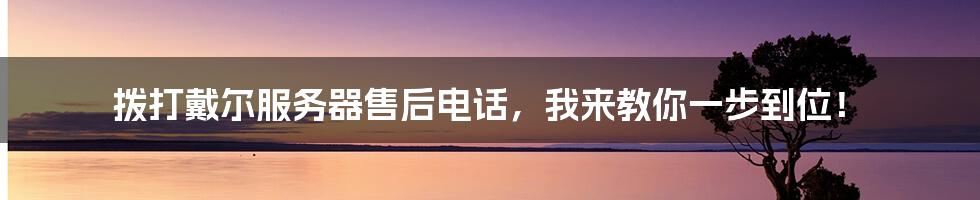 拨打戴尔服务器售后电话，我来教你一步到位！