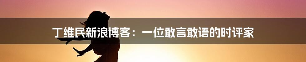 丁维民新浪博客：一位敢言敢语的时评家