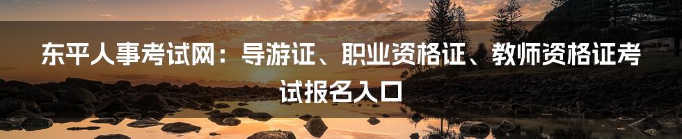 东平人事考试网：导游证、职业资格证、教师资格证考试报名入口