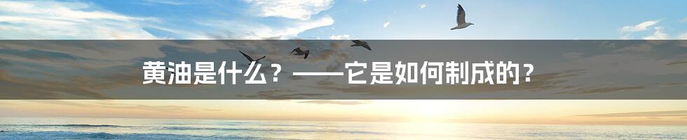 黄油是什么？——它是如何制成的？