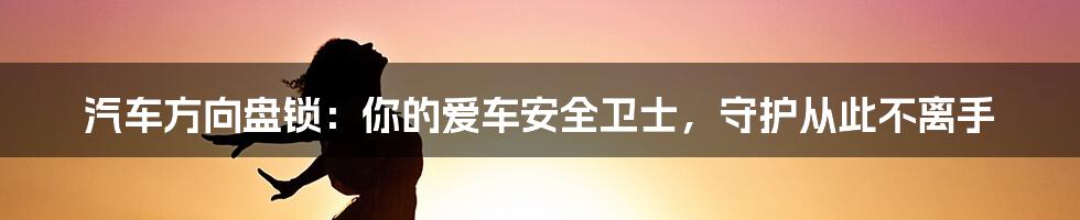 汽车方向盘锁：你的爱车安全卫士，守护从此不离手