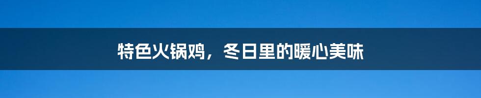 特色火锅鸡，冬日里的暖心美味