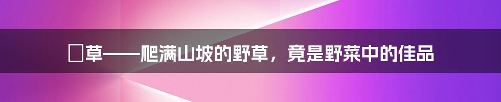 葎草——爬满山坡的野草，竟是野菜中的佳品