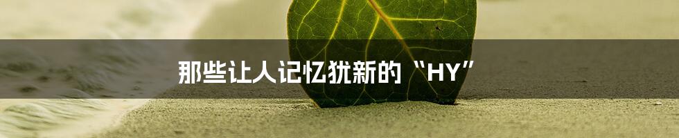 那些让人记忆犹新的“HY”