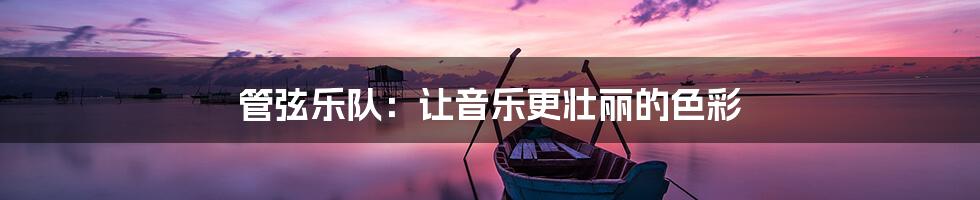 管弦乐队：让音乐更壮丽的色彩