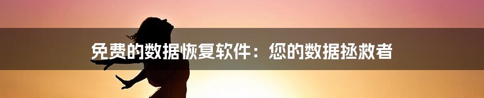 免费的数据恢复软件：您的数据拯救者