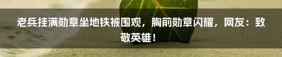 老兵挂满勋章坐地铁被围观，胸前勋章闪耀，网友：致敬英雄！