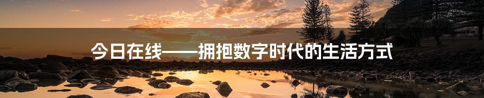 今日在线——拥抱数字时代的生活方式