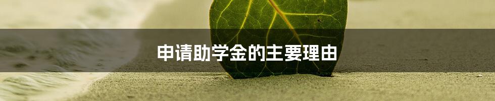 申请助学金的主要理由