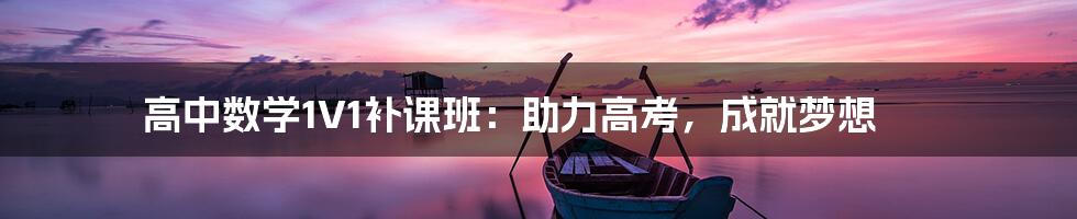 高中数学1V1补课班：助力高考，成就梦想