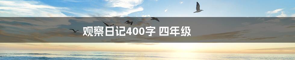 观察日记400字 四年级