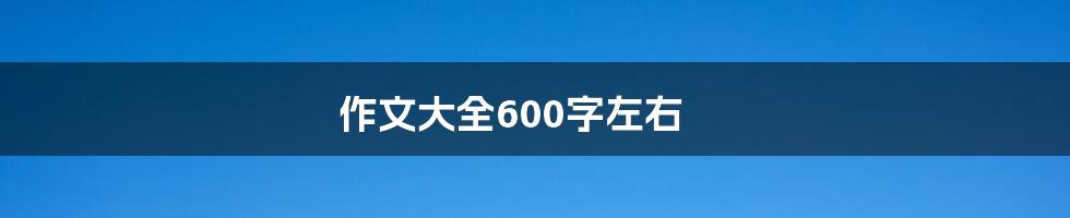 作文大全600字左右