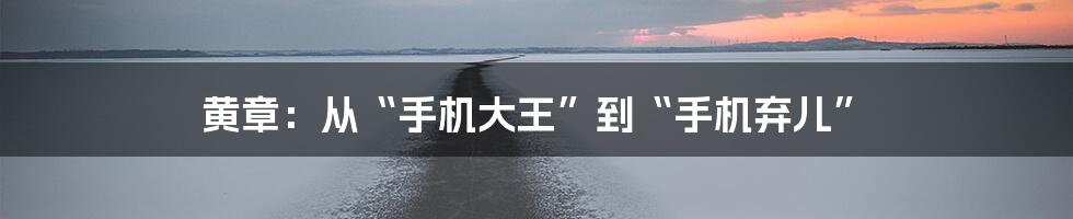 黄章：从“手机大王”到“手机弃儿”