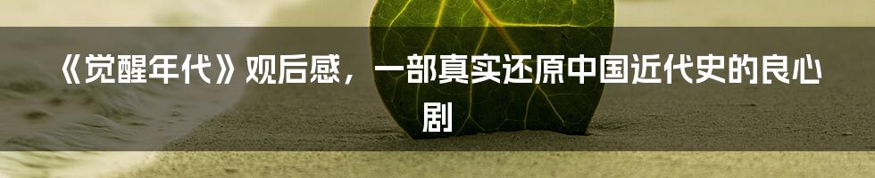 《觉醒年代》观后感，一部真实还原中国近代史的良心剧