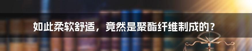 如此柔软舒适，竟然是聚酯纤维制成的？