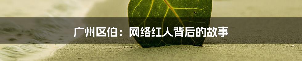 广州区伯：网络红人背后的故事