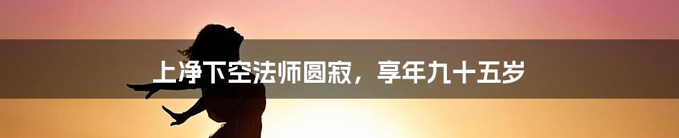 上净下空法师圆寂，享年九十五岁