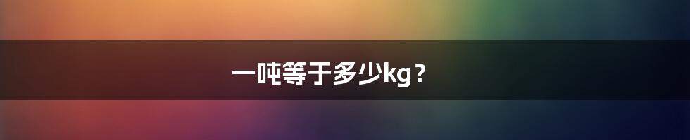 一吨等于多少kg？