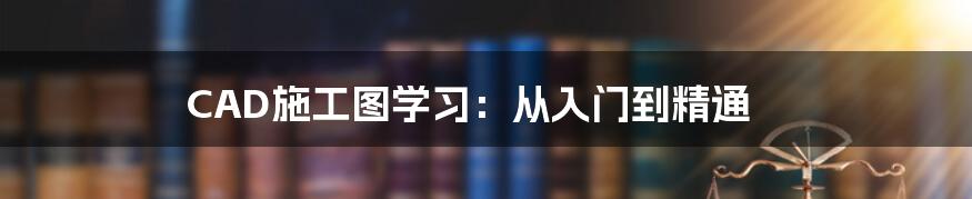 CAD施工图学习：从入门到精通