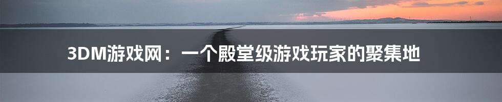 3DM游戏网：一个殿堂级游戏玩家的聚集地