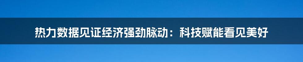 热力数据见证经济强劲脉动：科技赋能看见美好