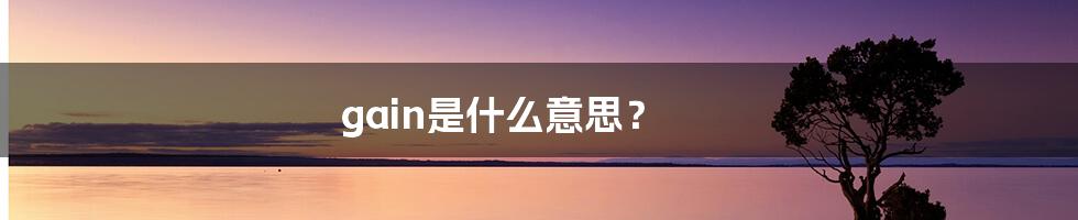 gain是什么意思？