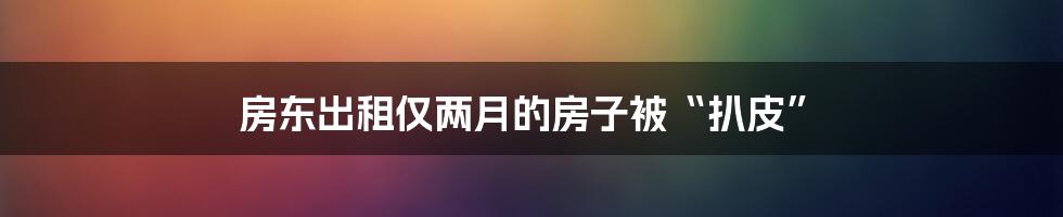 房东出租仅两月的房子被“扒皮”