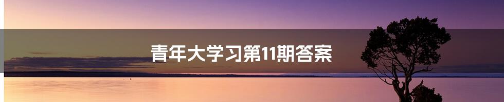 青年大学习第11期答案