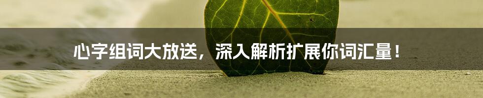 心字组词大放送，深入解析扩展你词汇量！