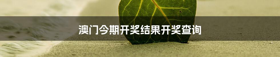 澳门今期开奖结果开奖查询