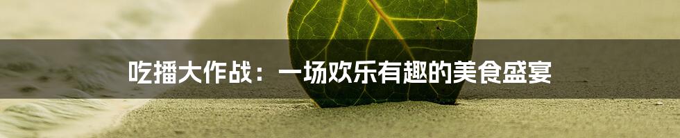 吃播大作战：一场欢乐有趣的美食盛宴