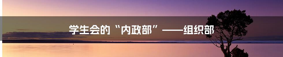 学生会的“内政部”——组织部