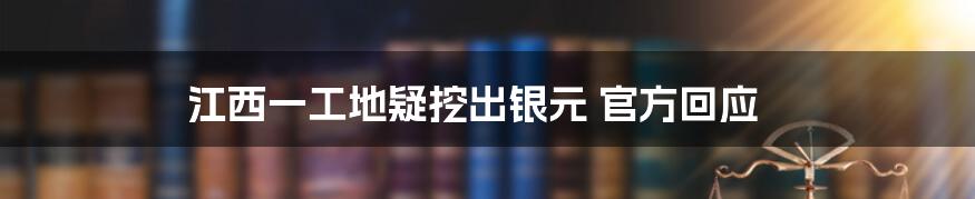 江西一工地疑挖出银元 官方回应