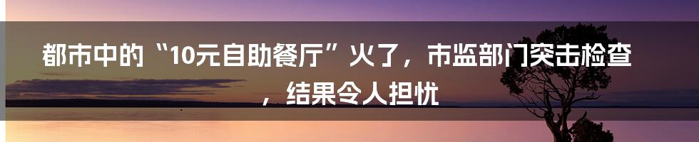 都市中的“10元自助餐厅”火了，市监部门突击检查，结果令人担忧