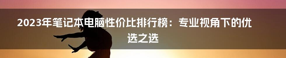 2023年笔记本电脑性价比排行榜：专业视角下的优选之选